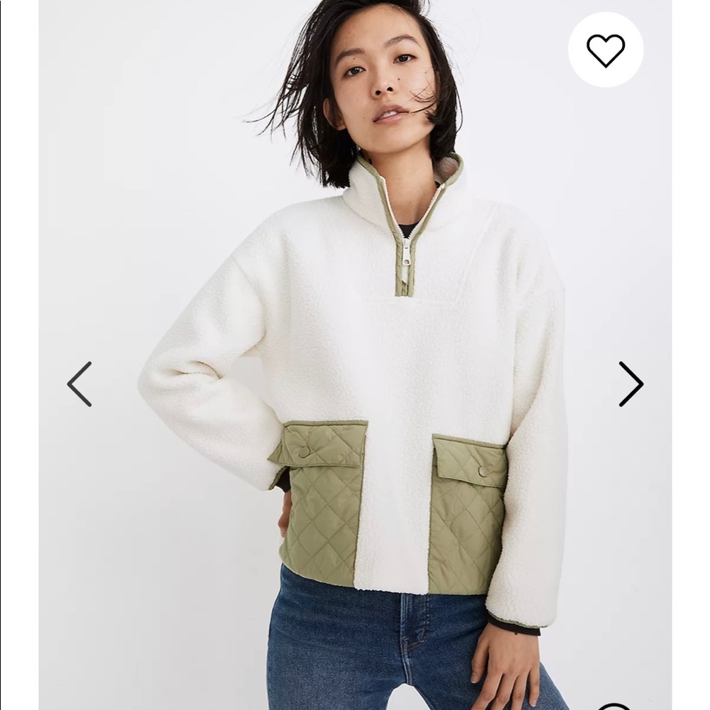 Madewell Fleece Quilted-Pocket Popover Jacket